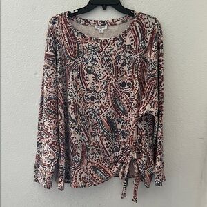 Westbound Multicolor Paisley Long Sleeve Top